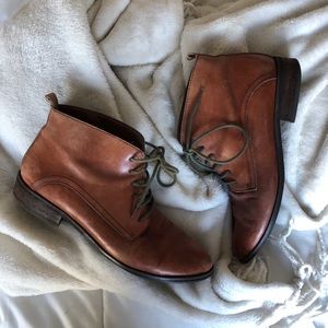 seychelles vintage lace-up booties - real leather
